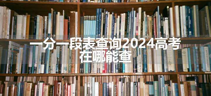 一分一段表查询2024高考 在哪能查