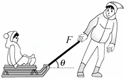 质量为30kg的小孩坐在10kg的雪橇上，大人用与水平方向成37...