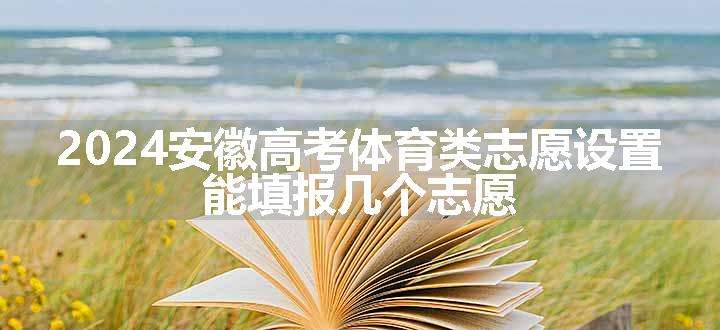 2024安徽高考体育类志愿设置 能填报几个志愿