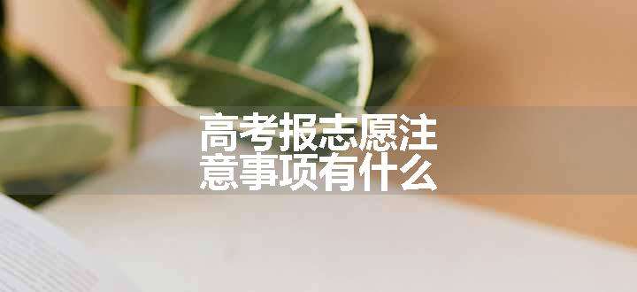 高考报志愿注意事项有什么