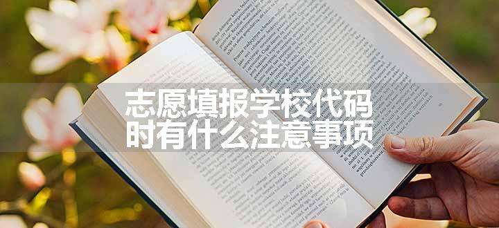 志愿填报学校代码时有什么注意事项