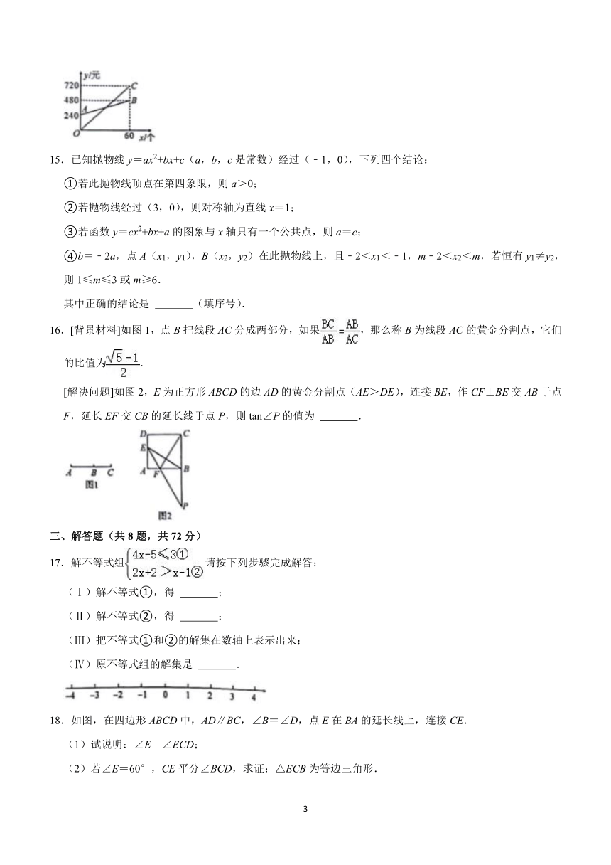 2024年湖北省武汉市九年级三月调考数学模拟试卷（一）（含图片版答案）