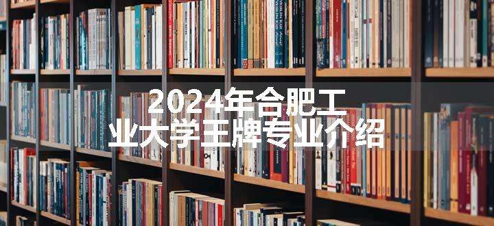 2024年合肥工业大学王牌专业介绍