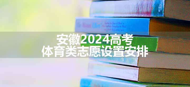 安徽2024高考体育类志愿设置安排