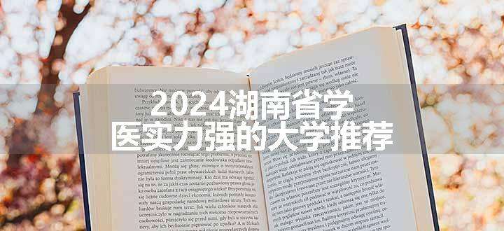 2024湖南省学医实力强的大学推荐