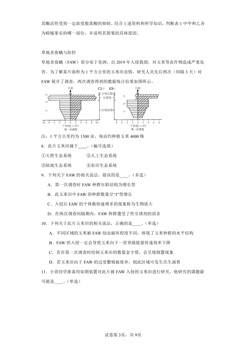 2024届上海市青浦区高三二模生物试卷（含解析）