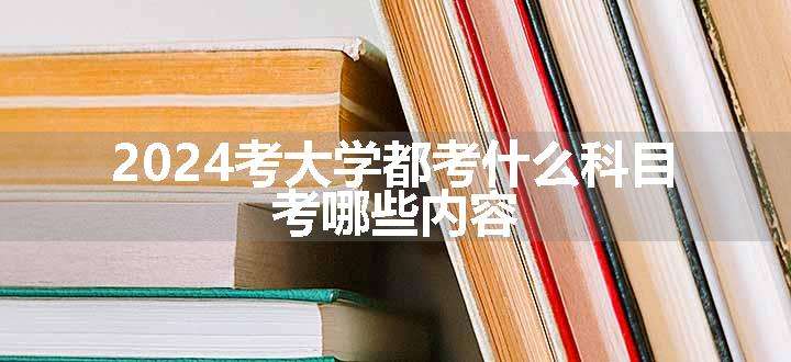 2024考大学都考什么科目 考哪些内容