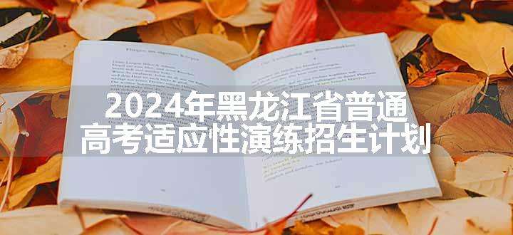 2024年黑龙江省普通高考适应性演练招生计划