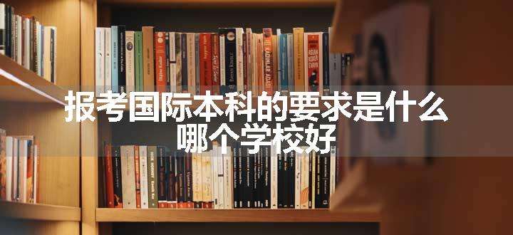 报考国际本科的要求是什么 哪个学校好