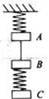 如图所示，质量满足mA=2mB=3mC的三个物块A、B、C，A与天花板之间、B与C之间均用轻弹簧相连，A...