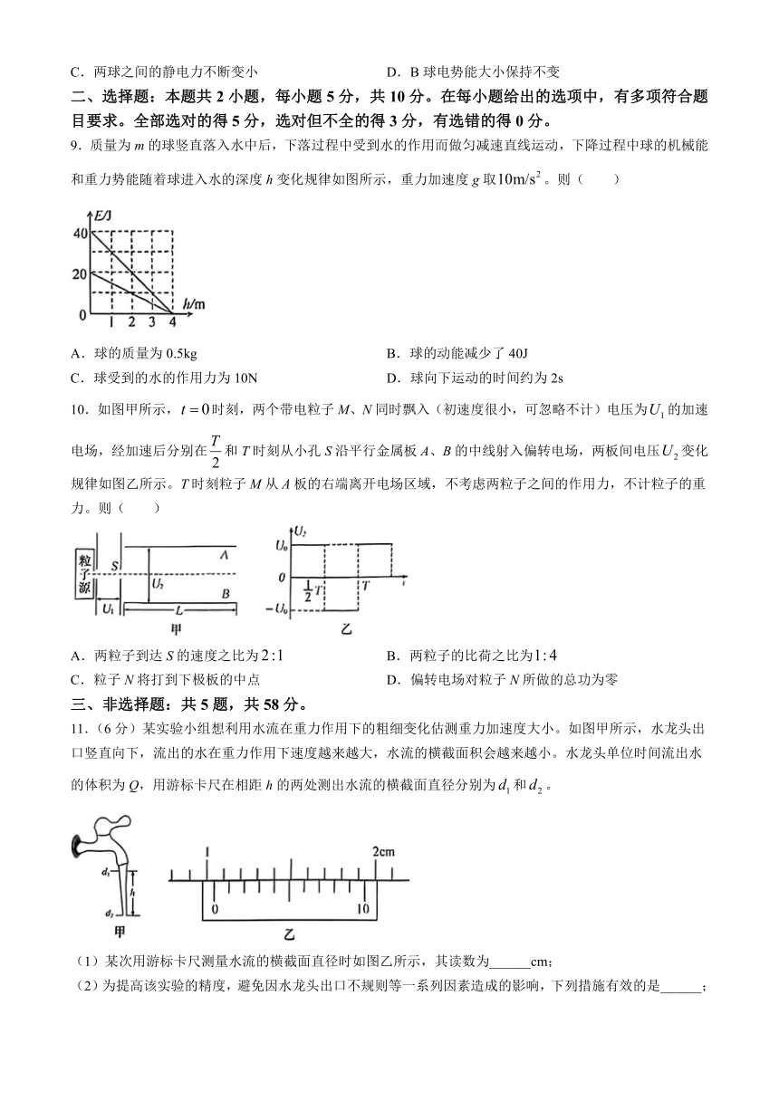 安徽省马鞍山市2024届高三下学期4月教学质量监测（三模）物理试题（含答案）