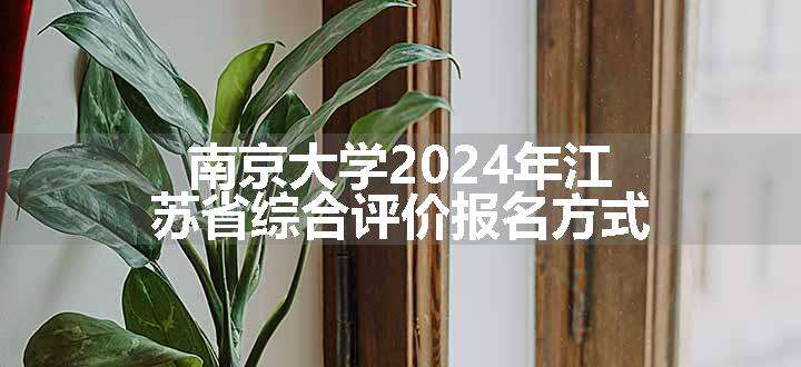 南京大学2024年江苏省综合评价报名方式