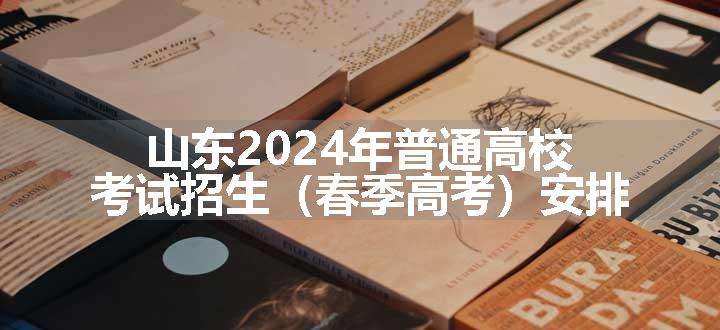 山东2024年普通高校考试招生（春季高考）安排