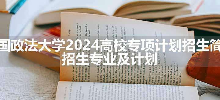 中国政法大学2024高校专项计划招生简章 招生专业及计划