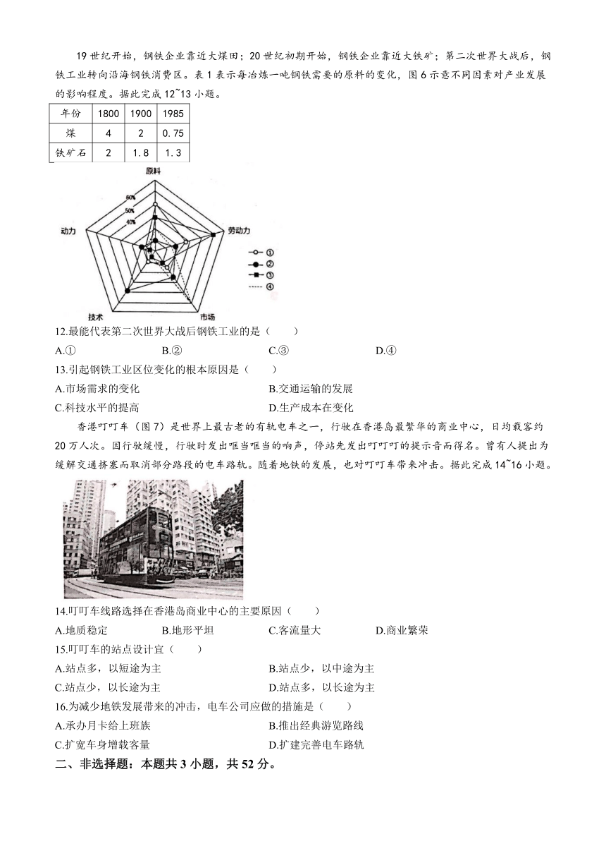 广西壮族自治区河池市河池十校联考2023-2024学年高一下学期4月月考地理试题（含答案解析）