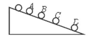 从斜面上某位置，每隔0.1s由静止开始释放一个小球，在连续释放几个后，对在斜面上的小球拍下照片，如图所示...