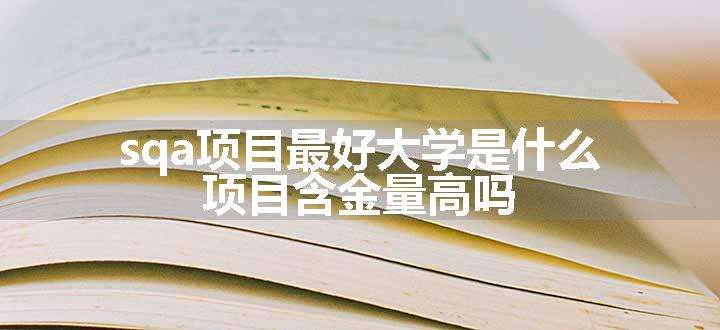 sqa项目最好大学是什么 项目含金量高吗