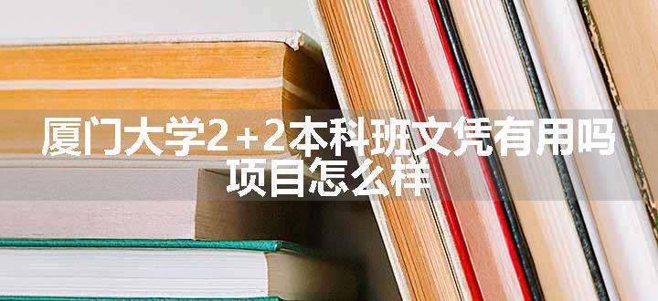 厦门大学2+2本科班文凭有用吗 项目怎么样