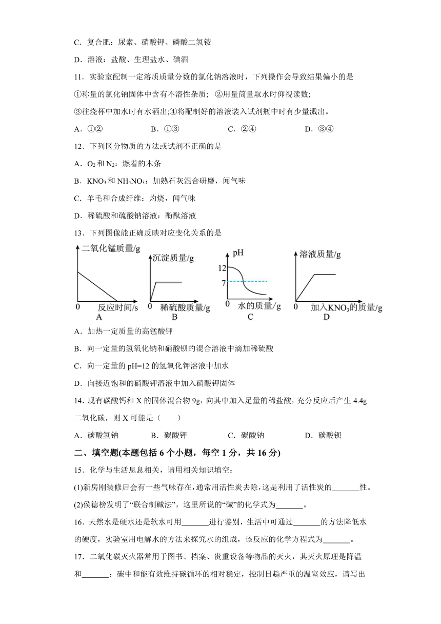 2024年河南省南阳市方城县中考一模化学试题（含解析）