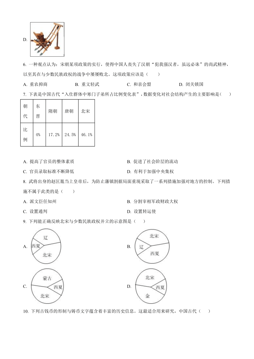 黑龙江省大庆市肇源县五校联考2023-2024学年七年级4月月考历史试题（含解析）