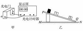 像打点计时器一样，光电计时器也是一种研究物体运动情况的常用计时仪器，其结构如图甲所示，a、b分别是光电门...
