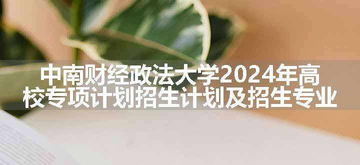 中南财经政法大学2024年高校专项计划招生计划及招生专业