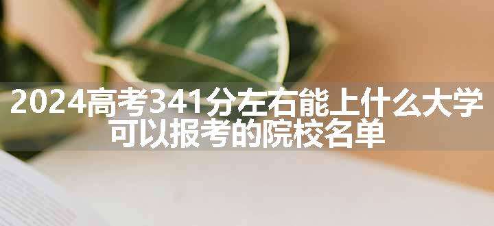 2024高考341分左右能上什么大学