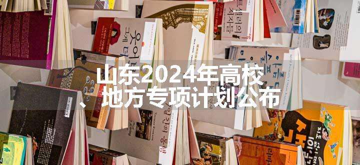 山东2024年高校、地方专项计划公布