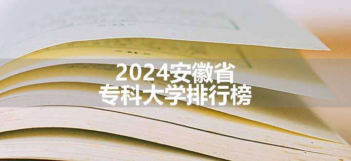 2024安徽省专科大学排行榜