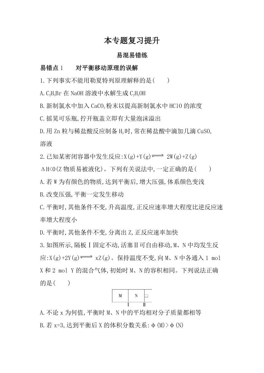 专题2　化学反应速率与化学平衡专题复习提升练习（含解析）苏教版（2019）选择性必修一