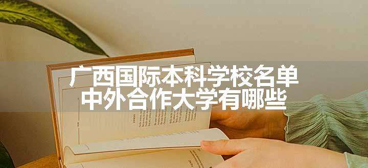 广西国际本科学校名单 中外合作大学有哪些