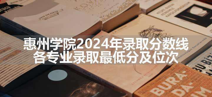 惠州学院2024年录取分数线 各专业录取最低分及位次