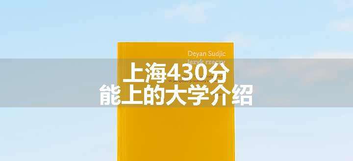 上海430分能上的大学介绍