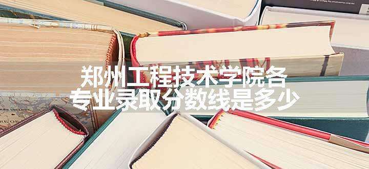 郑州工程技术学院各专业录取分数线是多少