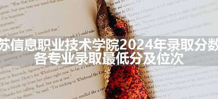 江苏信息职业技术学院2024年录取分数线 各专业录取最低分及位次