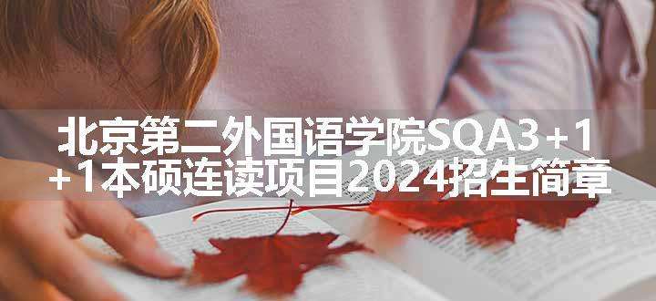 北京第二外国语学院SQA3+1+1本硕连读项目2024年招生简章