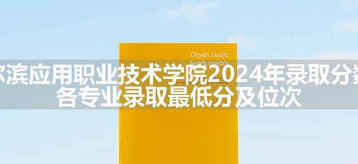 哈尔滨应用职业技术学院2024年录取分数线 各专业录取最低分及位次