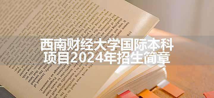 西南财经大学国际本科项目2024年招生简章