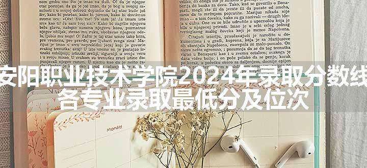 安阳职业技术学院2024年录取分数线 各专业录取最低分及位次