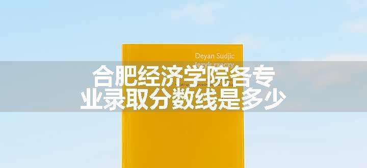 合肥经济学院各专业录取分数线是多少