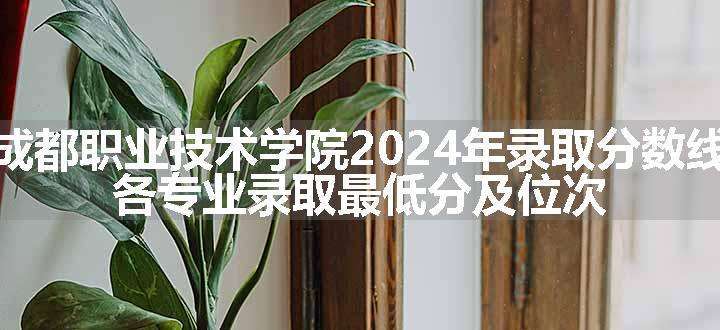 成都职业技术学院2024年录取分数线 各专业录取最低分及位次