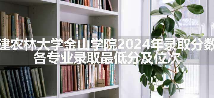 福建农林大学金山学院2024年录取分数线 各专业录取最低分及位次