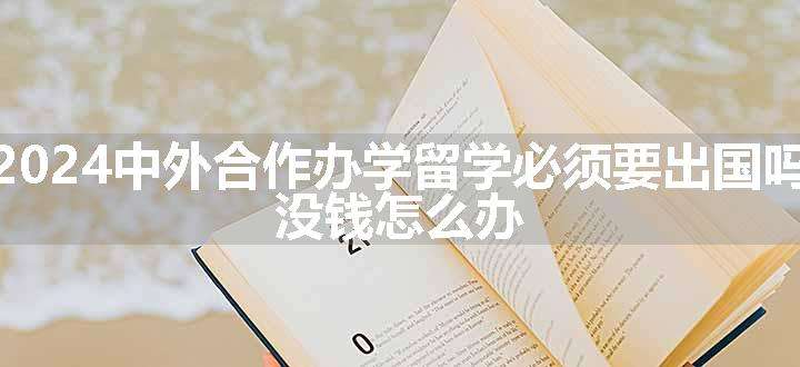 2024中外合作办学留学必须要出国吗 没钱怎么办