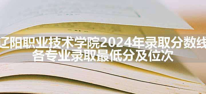 辽阳职业技术学院2024年录取分数线 各专业录取最低分及位次