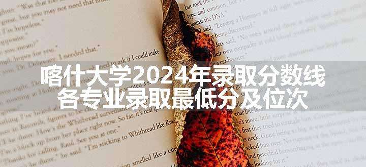 喀什大学2024年录取分数线 各专业录取最低分及位次