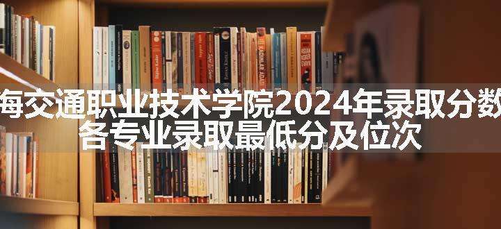 上海交通职业技术学院2024年录取分数线 各专业录取最低分及位次