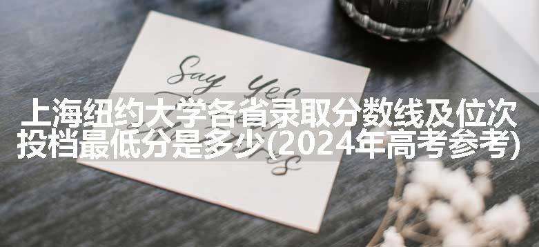 上海纽约大学各省录取分数线及位次 投档最低分是多少(2024年高考参考)