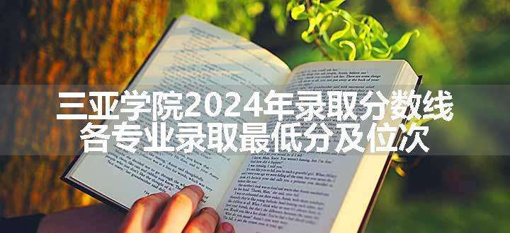 三亚学院2024年录取分数线 各专业录取最低分及位次