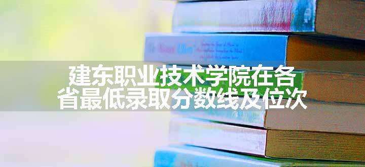 建东职业技术学院在各省最低录取分数线及位次