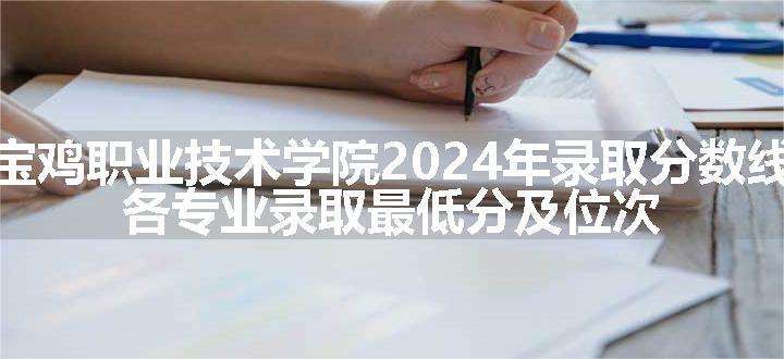 宝鸡职业技术学院2024年录取分数线 各专业录取最低分及位次